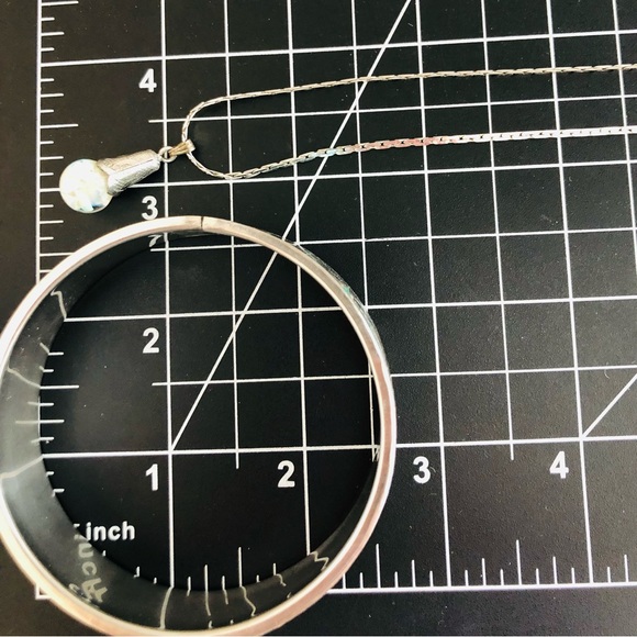 Vintage Abalone Bracelet & Glitter Globe Pendant Necklace - Picture 11 of 15